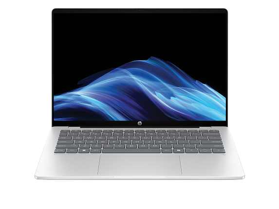 HP OmniBook 5 Laptop Next Gen AI 14-he0037nr 14", Touch screen, Windows 11 Home, Snapdragon® X Plus, 32GB RAM, 1TB SSD, 2K, Glacier silver product photo