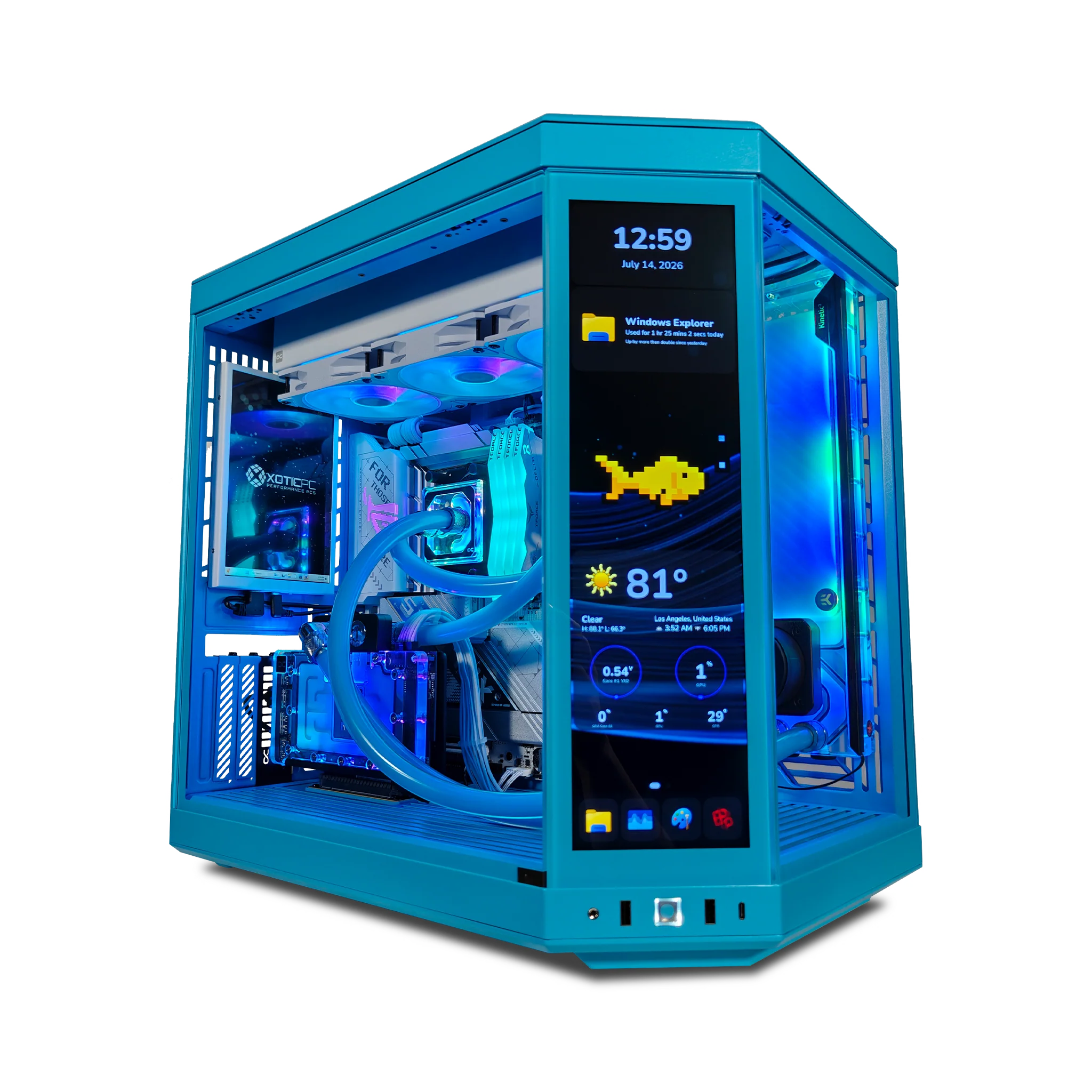 XOTIC PC Y70 Blueberry Ultimate X Gaming PC, Ryzen 7 9800X3D, NVIDIA GeForce RTX 5080, 64GB DDR5, 2TB SSD product photo