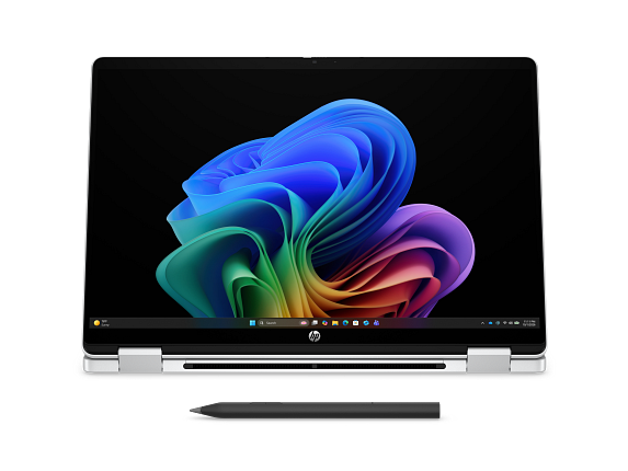 HP OmniBook 5 Flip 2-in-1 Laptop Next Gen AI 14, Windows 11 Home, 14", Touch screen, Intel® Core™ Ultra 5, 16GB RAM, 256GB SSD, 2K, Glacier silver product photo