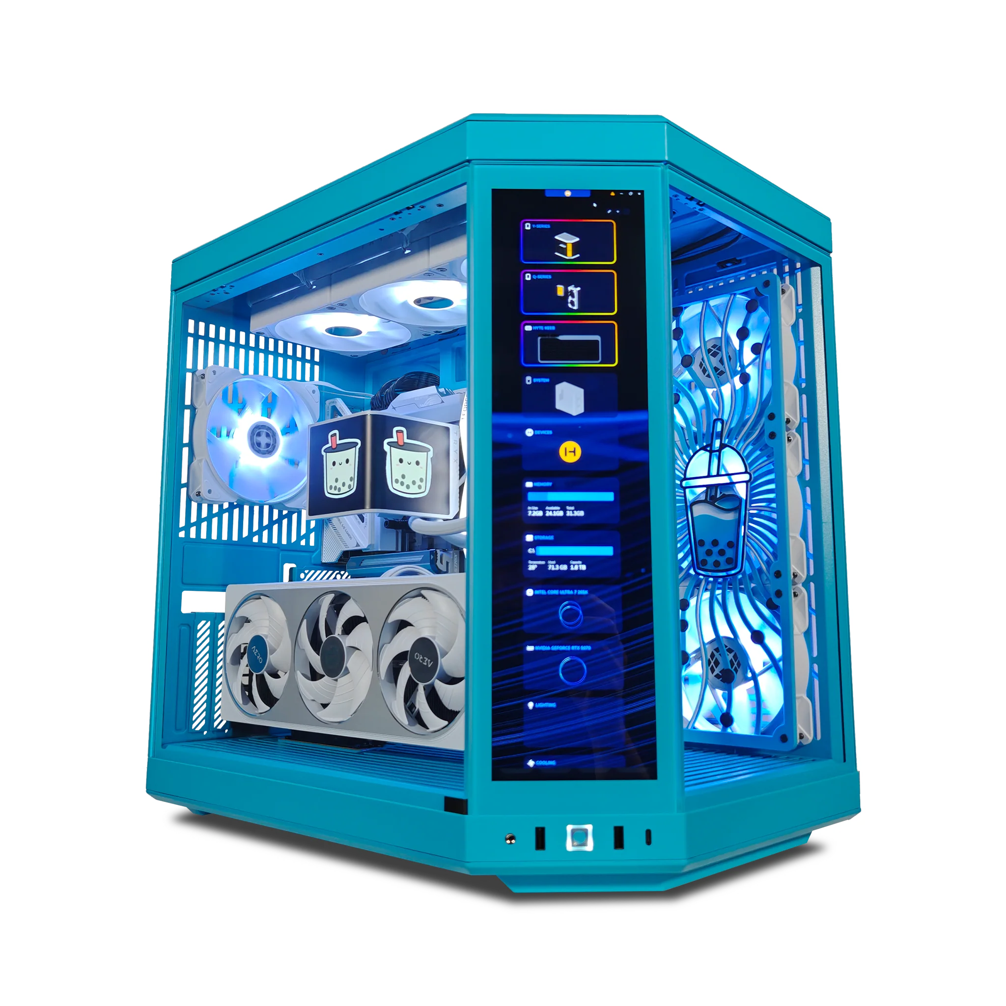XOTIC PC Y70 Boba Blueberry Milk Extreme Gaming PC, Intel Core Ultra 7 265K 3.9GHz, NVIDIA GeForce RTX 5070, 32GB DDR5, 2TB SSD product photo