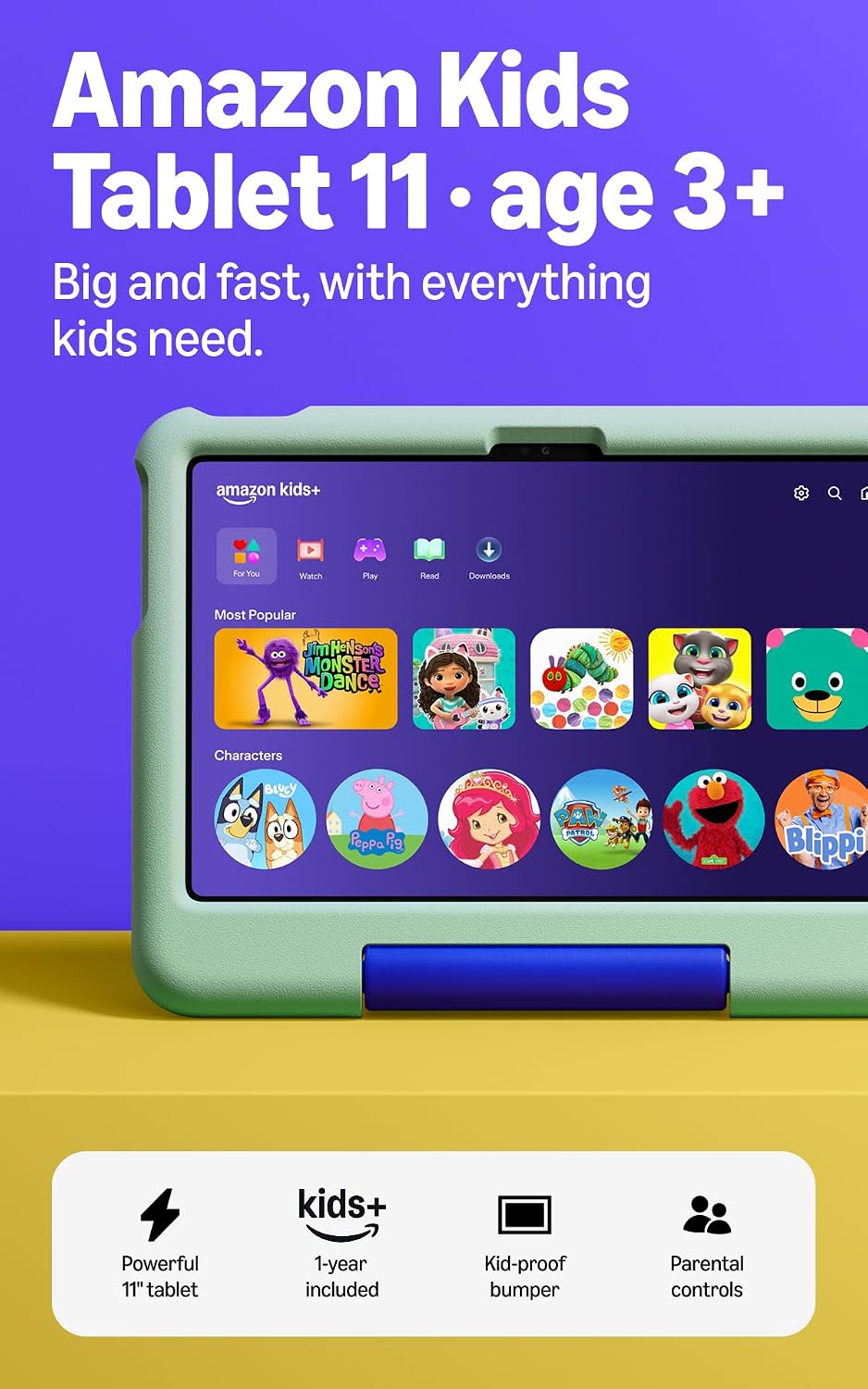 Amazon Kids Tablet 11 (2026) - 8 GB RAM, 64 GB - Ages 3-5 product photo