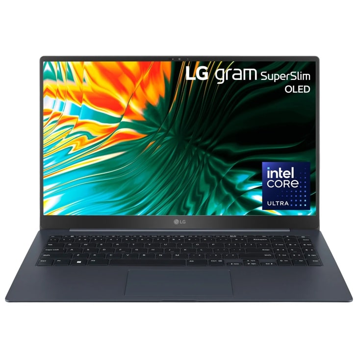 LG gram SuperSlim 15.6 Inch OLED Laptop, Intel® Evo™ Edition- AI-enabled Intel® Core™ Ultra 7 processor, Windows 11 Home, 16GB RAM, 1TB SSD, Neptune Blue product photo