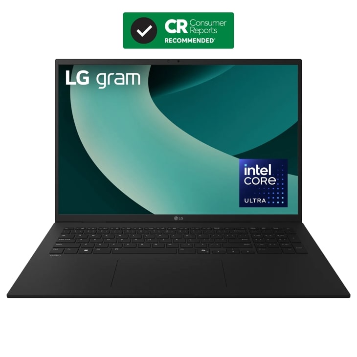 LG gram 17 Inch, Copilot+ PC, Thin and Lightweight Laptop, Windows 11 Home, Intel Evo Edition - Intel® Core™ Ultra 7, 32GB RAM, 1TB SSD, Black product photo