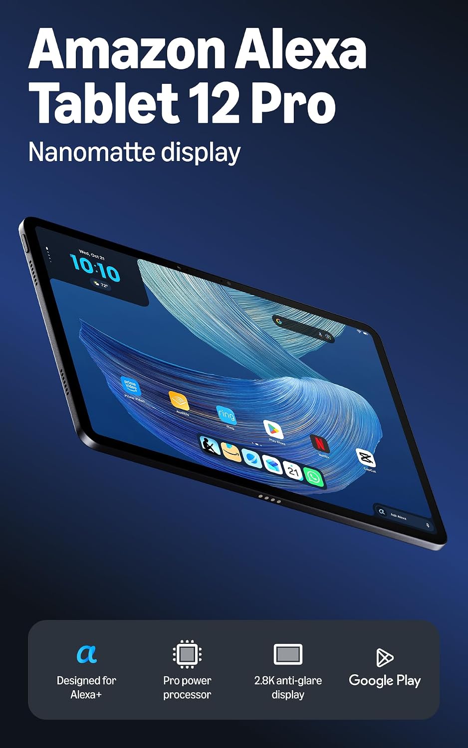Amazon Alexa Tablet 12 Pro Nanomatte (2026) - 8 GB RAM, 128 GB product photo