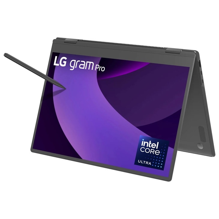LG gram Pro 2-in-1 16 Inch, Thin and Lightweight Laptop, Windows 11 Home, Intel® Evo Edition - Intel® Core™ Ultra 7, 16GB RAM, 1TB SSD, Black product photo
