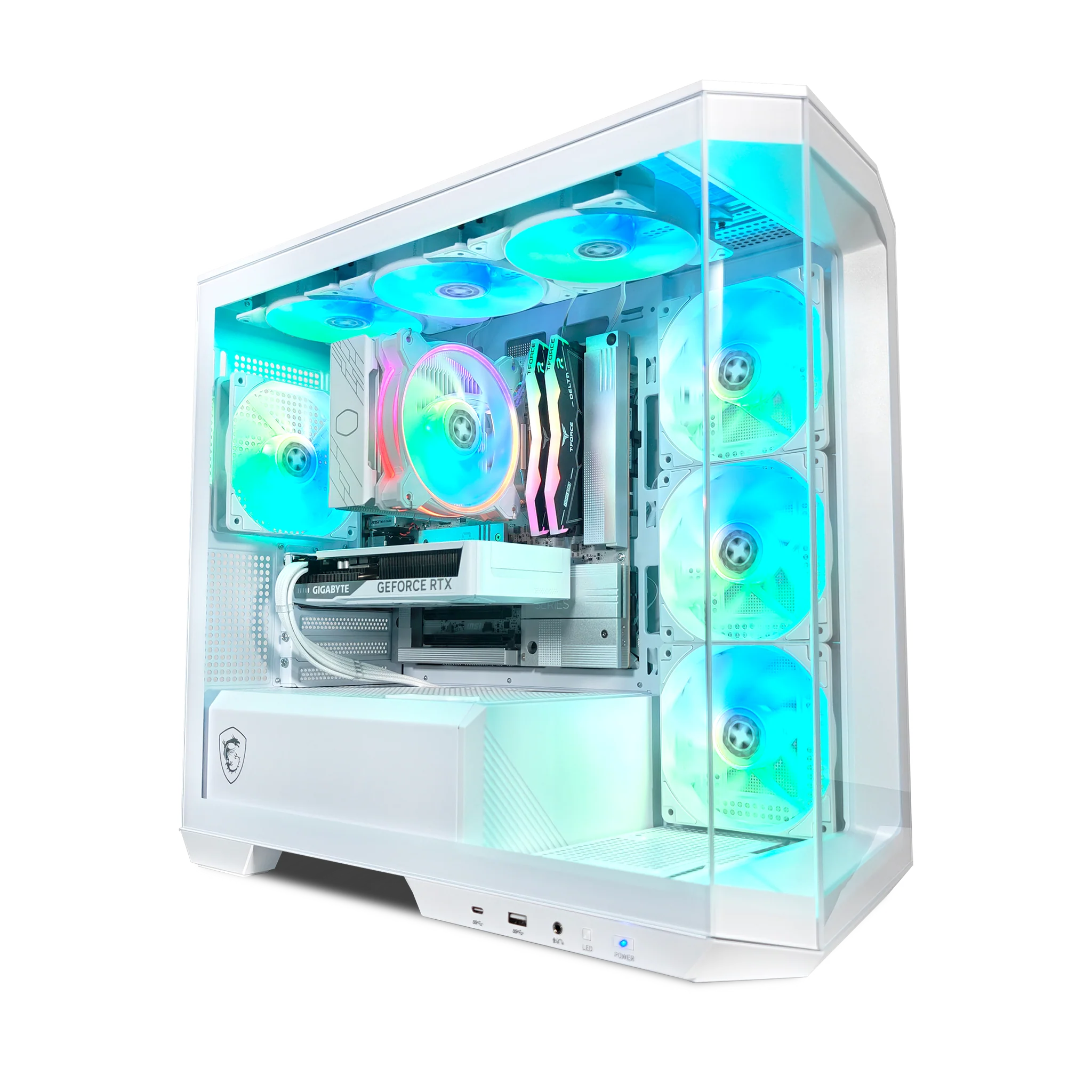 XOTIC PC Project Zero Pano Ghost Gaming PC, NVIDIA GeForce RTX 5060, Ryzen 7 9700X, 16GB DDR5, 1TB SSD product photo