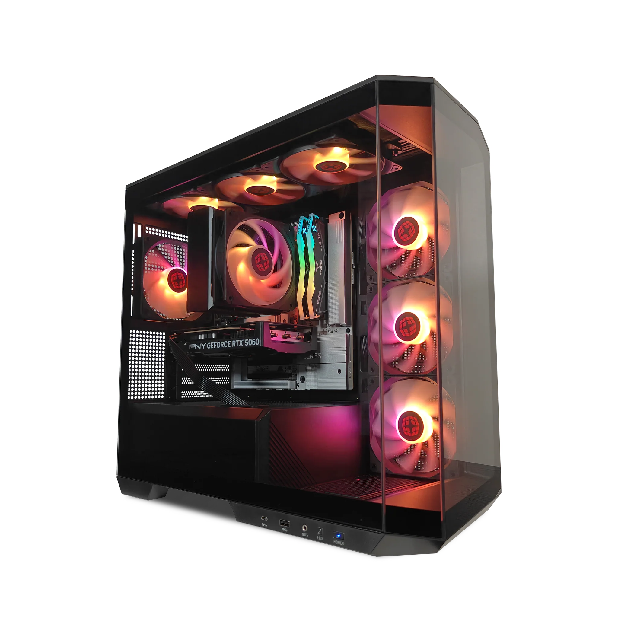 XOTIC PC Project Zero Pano Stealth Premier Gaming PC, AMD Ryzen 7 9700X, NVIDIA GeForce RTX 5060 8GB, 32GB DDR5, 2TB SSD product photo