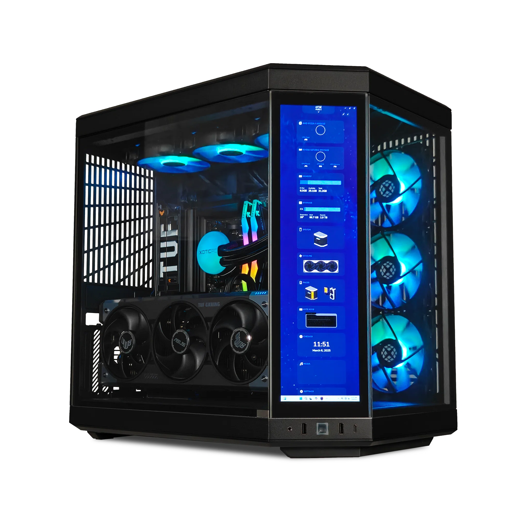 XOTIC PC Y70 Gaming PC, NVIDIA GeForce RTX 5080, Ryzen 7 9800X3D, 32GB DDR5, 2TB SSD product photo