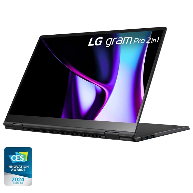 LG gram Pro 16 Inch 2-in-1 Thin and Lightweight Laptop, Intel® Evo™ Edition - AI-enabled Intel® Core™ Ultra 7 processor, Windows 11 Home, 32GB RAM, 1TB SSD, Black product photo