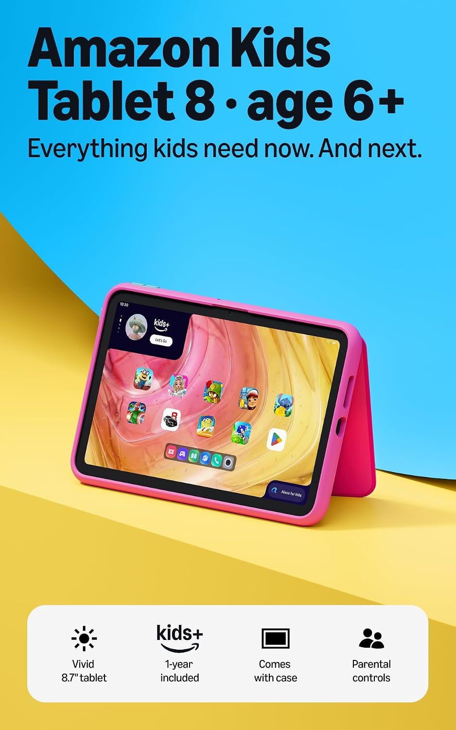 Amazon Kids Tablet 8 (2026) - 4 GB RAM, 64 GB - Ages 6-12 product photo