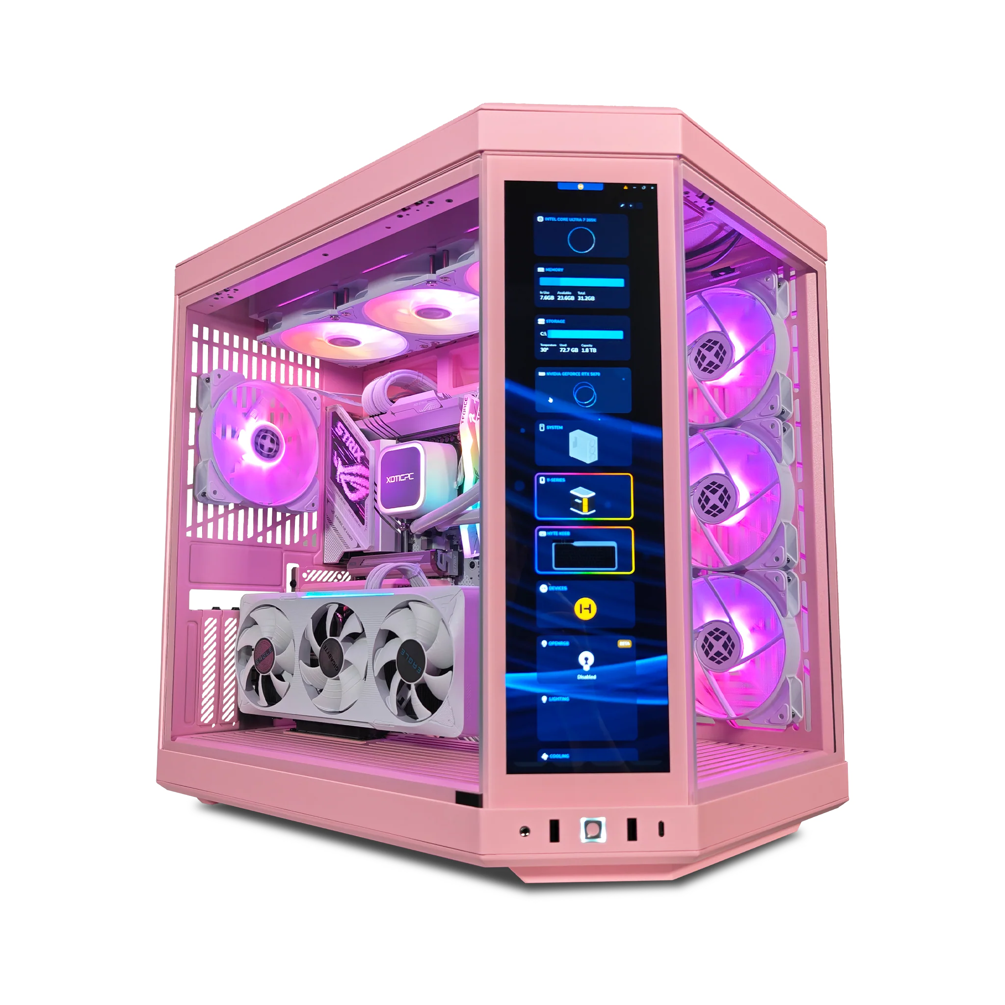 XOTIC PC Y70 Strawberry Milk Gaming PC, NVIDIA GeForce RTX 5070, Core Ultra 7 265K, 32GB DDR5, 2TB SSD product photo