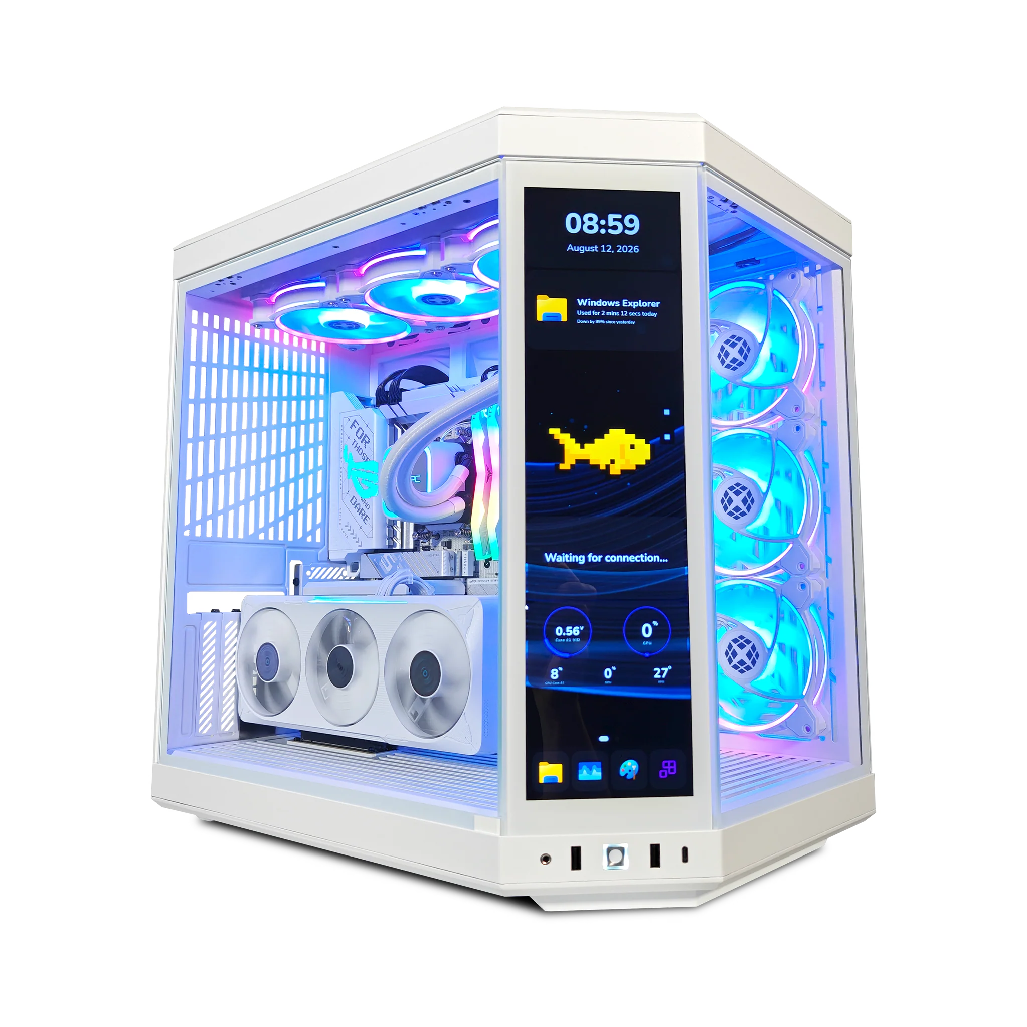 XOTIC PC Y70 Ghost Gaming PC, NVIDIA GeForce RTX 5070, Ryzen 7 9800X3D, 32GB DDR5, 2TB SSD product photo